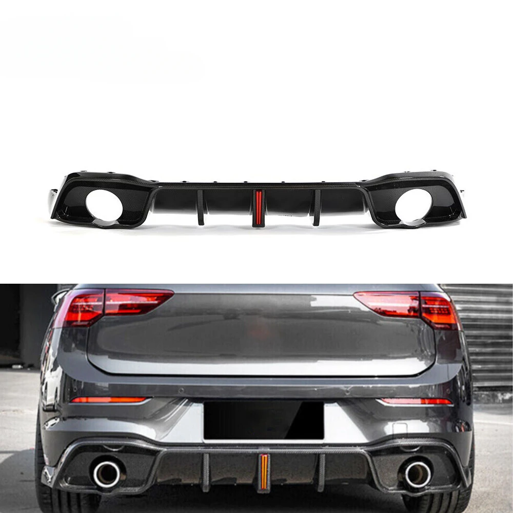 Carbon Fiber Golf MK8 Rear Bumper Lip for VW Golf VIII 8 GTI Hatchback 4-Door 2021-2023