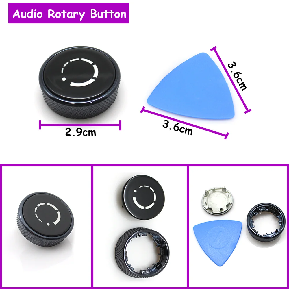 976 95C 9YA-2 Front Audio Rotary Button Air Conditioner AC Button For Porsche Panamera Macan New Energy Cayenne 95C919610