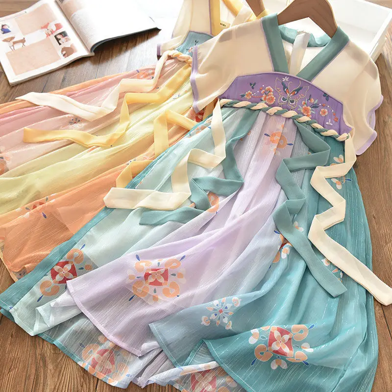 Traditional Chinese Girls Fairy Costume New Year Outfit For Girl Hanfu Dress Children Chinese Style Tang Photography Cosplay