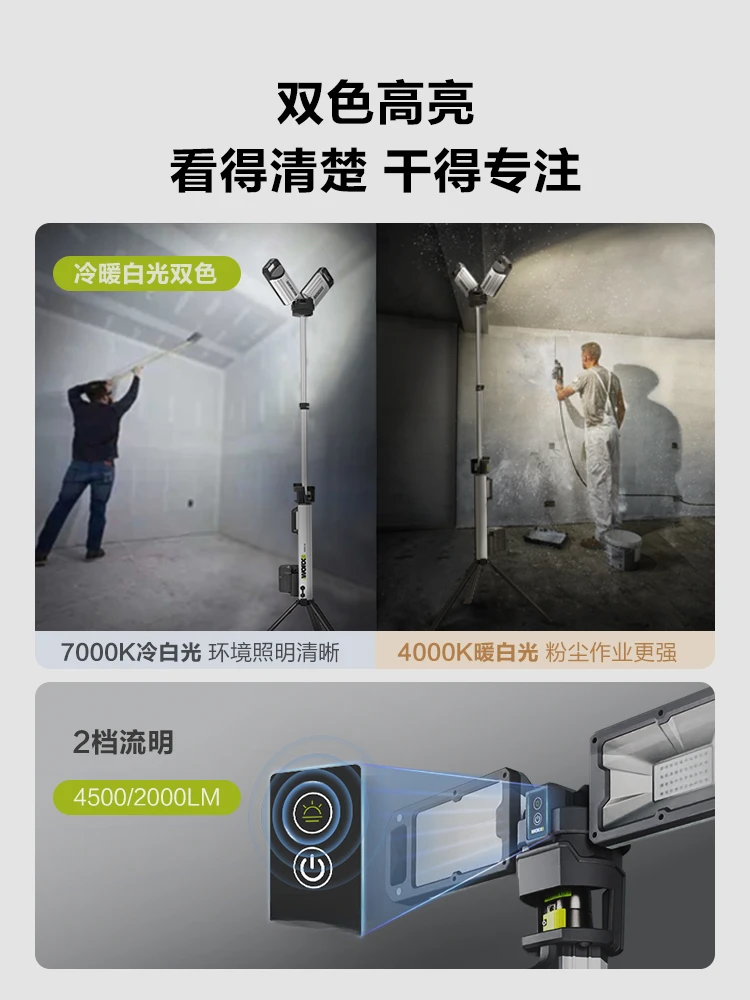 Portable mobile lifting work led emergency bracket light