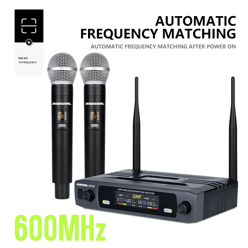 2026 UPLX8 2 Channels Mini Handheld Microphone Singing Karaoke Mikrofon Studio Recording UHF Wireless Dynamic Microphone