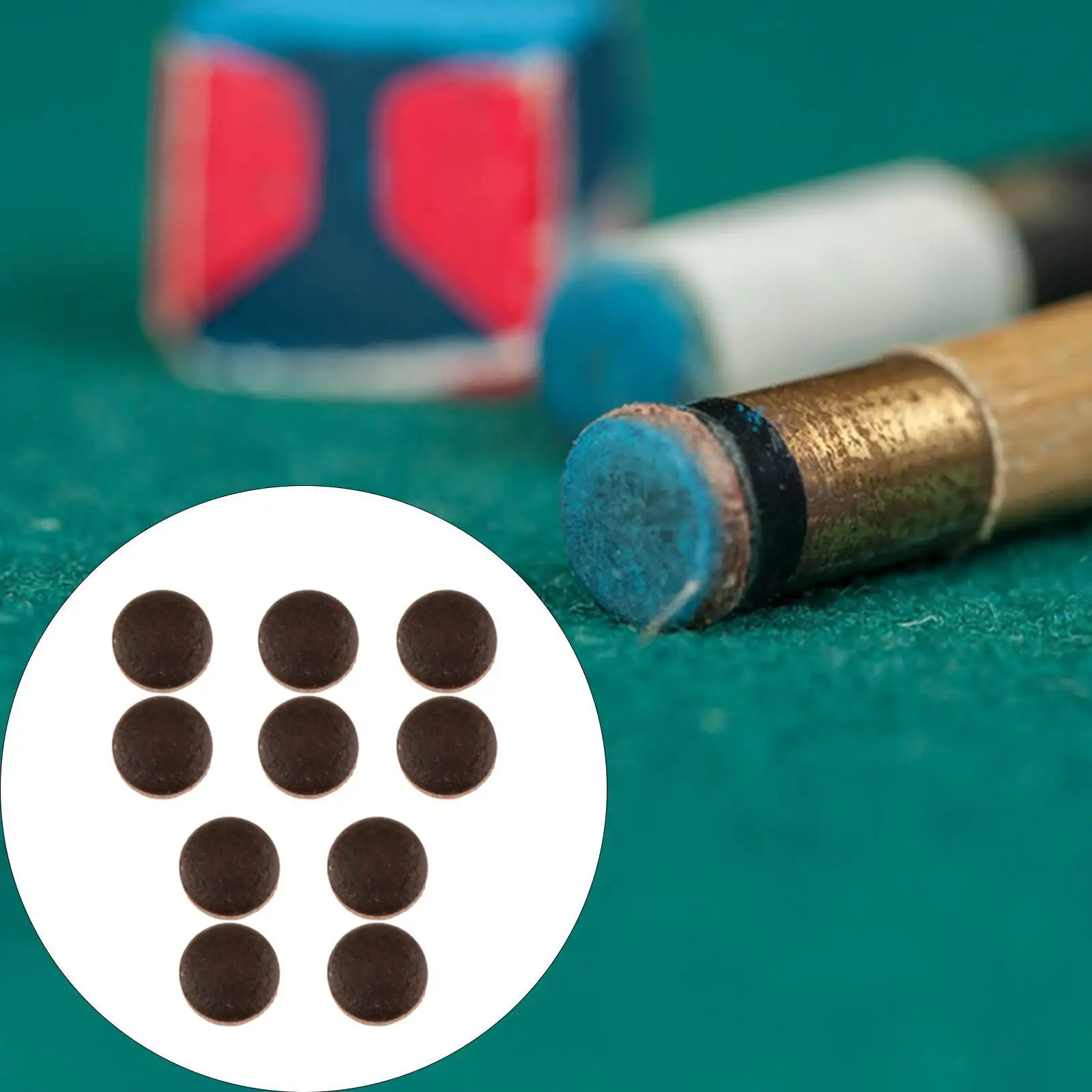 

10x Pool Cue Tips Portable Kit High Hardness 13mm Repair Billiard Cue Tips