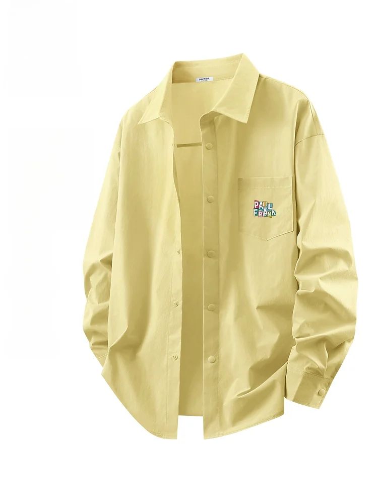 

Мужская летняя рубашка из ледяного шелка с длинным рукавом, защита от солнца, охлаждающий эффект, свободный крой, для пар, повседневная, деловая, 2026