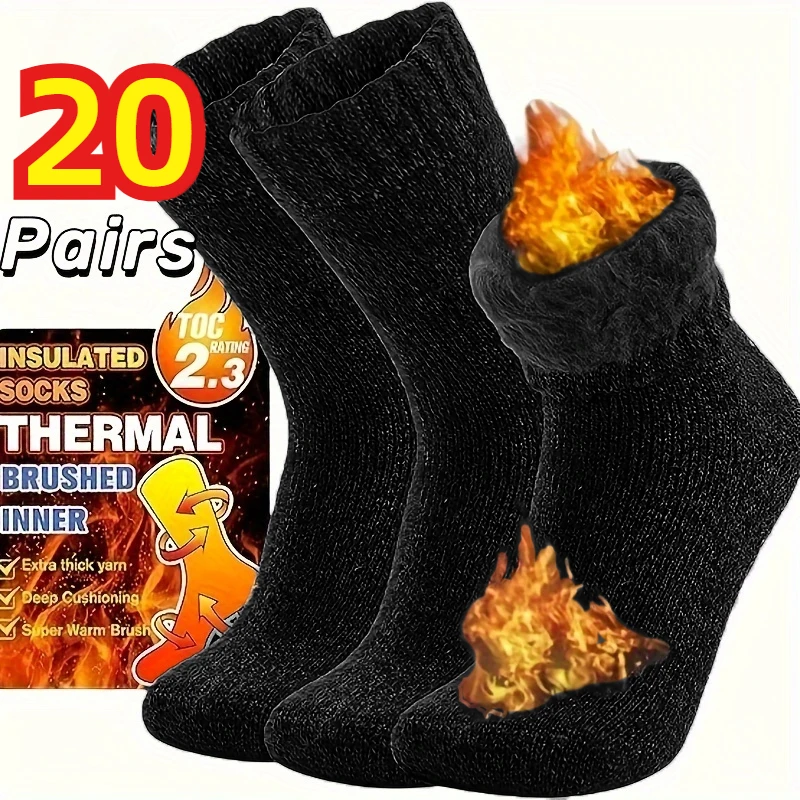 Ultra Thick Wool Socks for Men in Autumn and Winter Thickened with Fleece To Keep Warm and Cold Resistant Gift for Long Socks