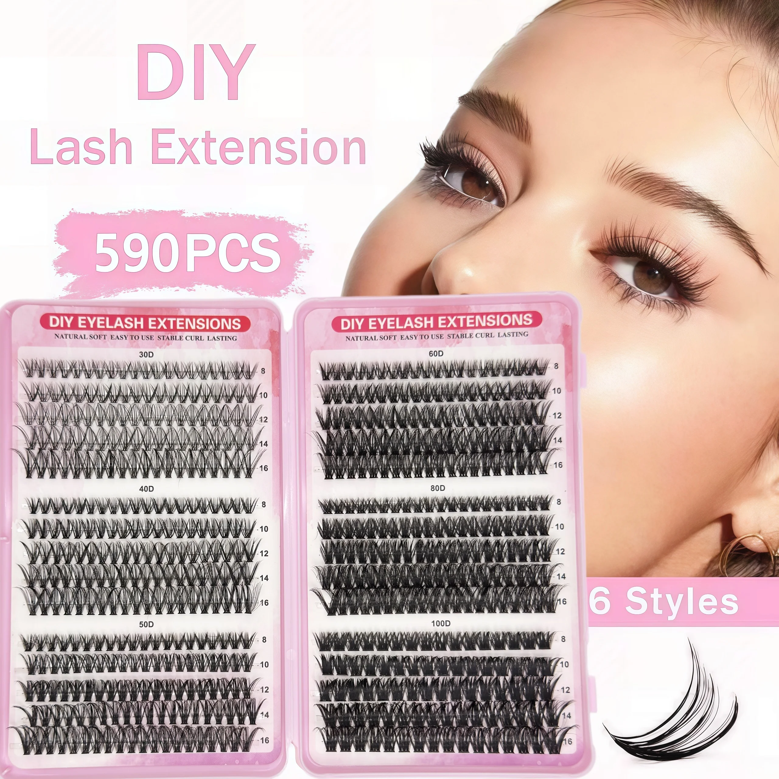 Neue 30-reihige Einzel-Wimpernverpackung, mit großer Kapazität, 8-16 mm gemischte Längen, Cluster-Wimpern, geeignet für Anfänger. – Detail 10