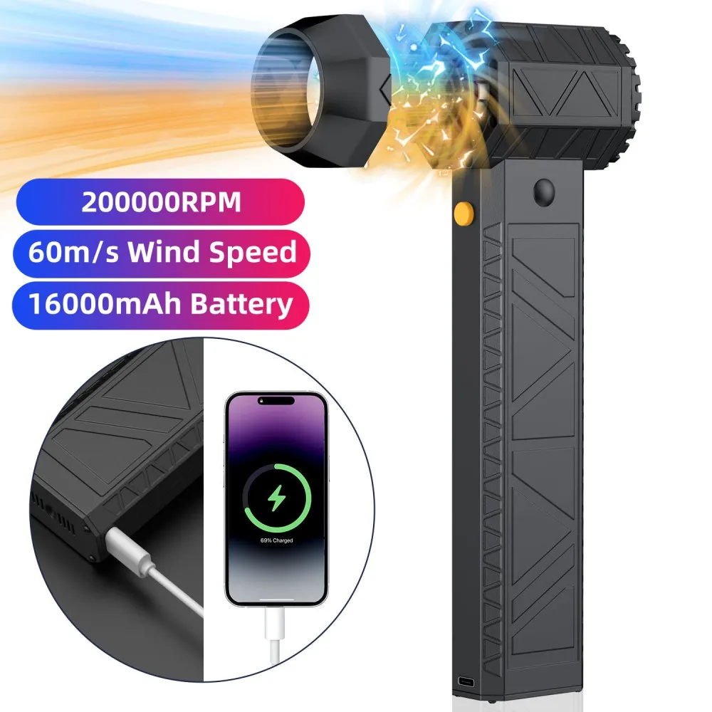 

200000RPM Violent Fan Powerful Car Dryer Air Blower Vacuum Dust Cleaner 60m/s Strong Winds 500g Brushless Thrust Turbo Jet Fan