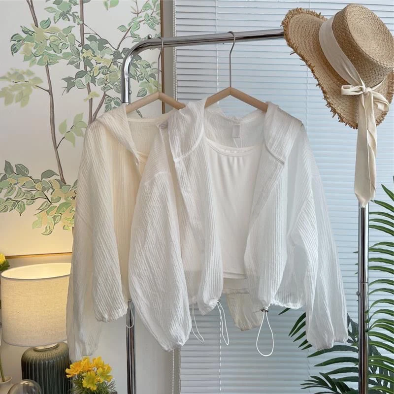 

Women's ort Coat Sun Protection Clothing Thin Sle Small Size Summer Open Cardigan 2024 New Faion Trend Commute Sle