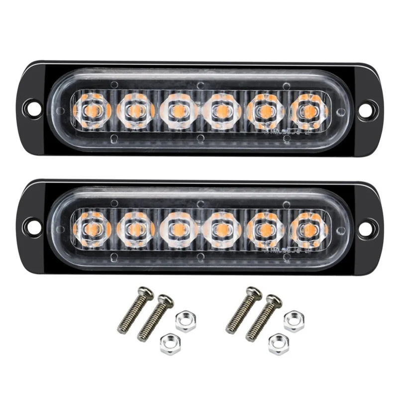 

2Pcs 12-24V LED Strobe Warning Lights Warning Emergency Flashing Lights Caution Light Bar For Car Truck Van ATV SUV Yacht