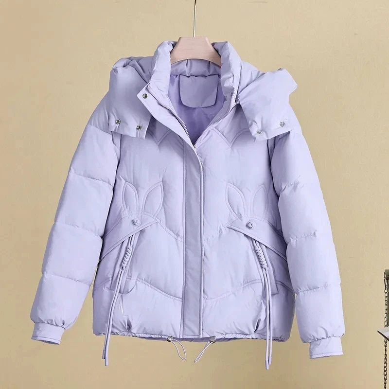 

Winter New Thick Jacket for Women 2026 Korean Edition Down Cotton Loose Hooded Coat Lady Warm Parker Outwear Short Casual Top