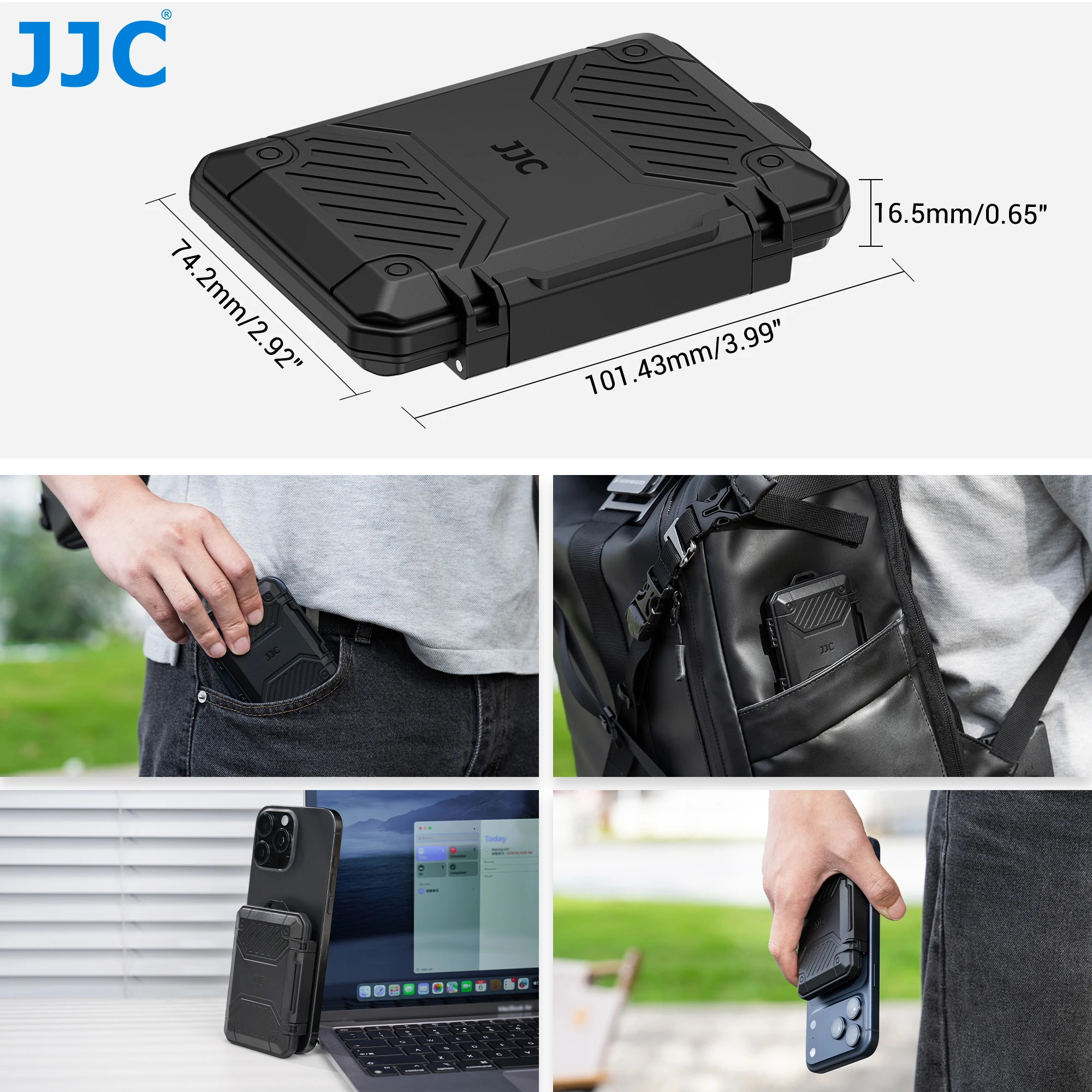 JJC-caja organizadora para tarjetas de memoria, para 8 tarjetas SD, 4 tarjetas TF, 4 CFexpress tipo A, soporte para caja de almacenamiento de tarjetas de memoria IP67 a prueba de polvo