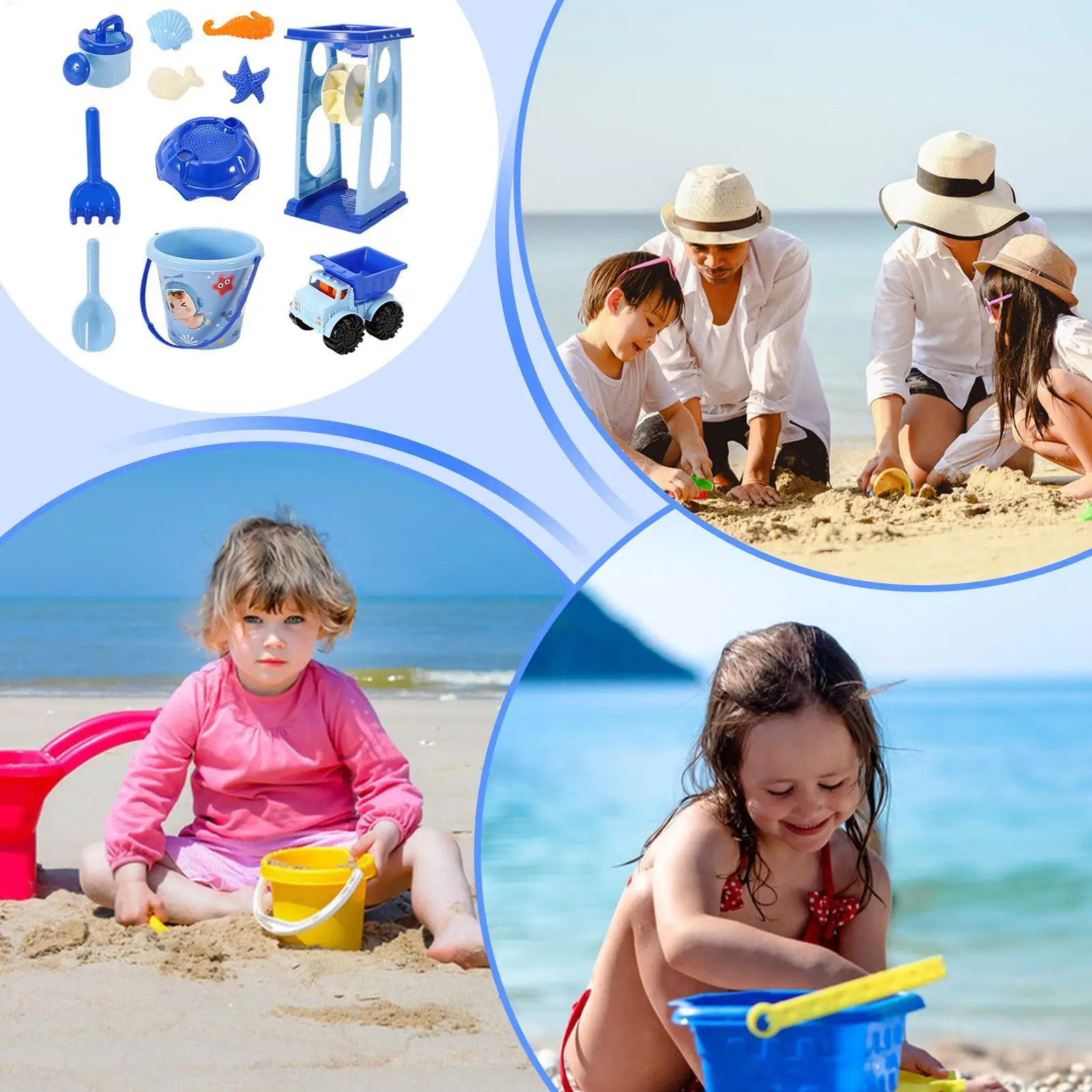 Sand Toys For Kids Sea-Themed Children Beach Sand Toys Boys Girls Castle Building Imaginative Play Game For Camping Backyard