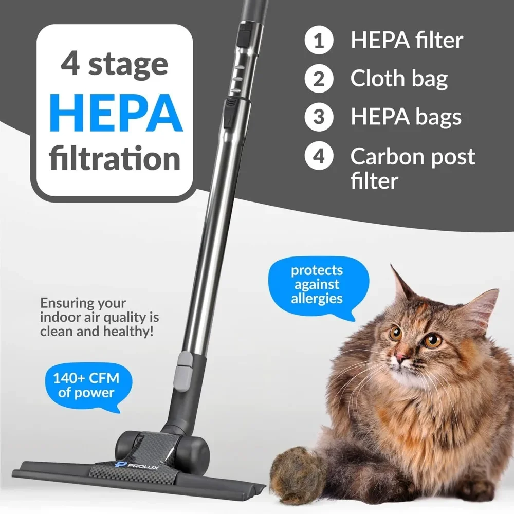 Backpack Canister Vacuum Cleaner Adjustable Straps Lightweight with HEPA Filter