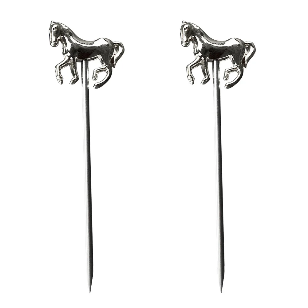 

2pcs Stainless Steel Cocktail Sticks for Party Drink Stirrers Cake Picks Fruit Bowl Decoration Bar Tools Silver Color
