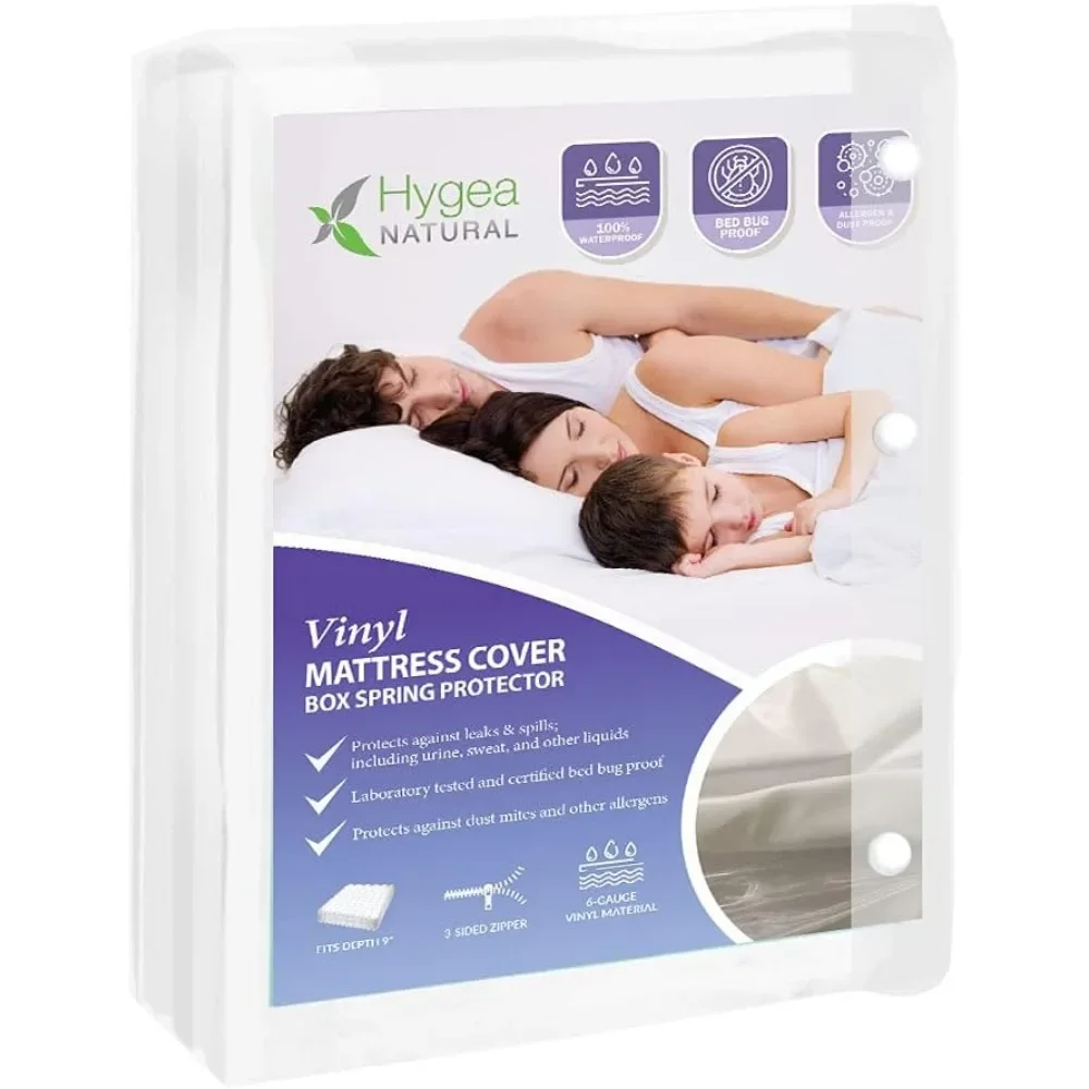 

Queen Size Waterproof Mattress and Box Spring Encasement Anti Bed Bug Allergen Proof Zippered 60x80x9