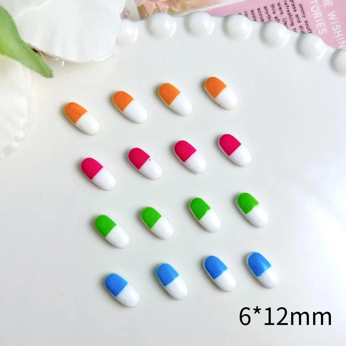 30 قطعة مبتكرة مقلد مضيئة كبسولة مسمار الفن زينة رائعتين الملونة حبة الراتنج مسمار السحر DIY بها بنفسك أجزاء مانيكير #2