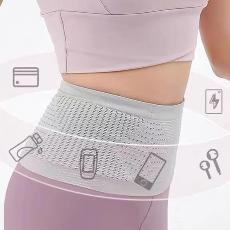 سلس غير مرئية تشغيل حزام الخصر حقيبة الصالة الرياضية أكياس خفيفة الوزن غير مرئية أكياس الهاتف المحمول المحمولة مرونة تشغيل الدراجات حقيبة