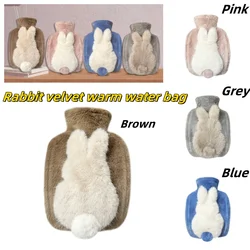 Mengmeng Rabbit Warm Hands Winter Water Injection Hot Water Bag PVC Thick Plush Warm Handbag Home Explosion proof Warm Water Bag