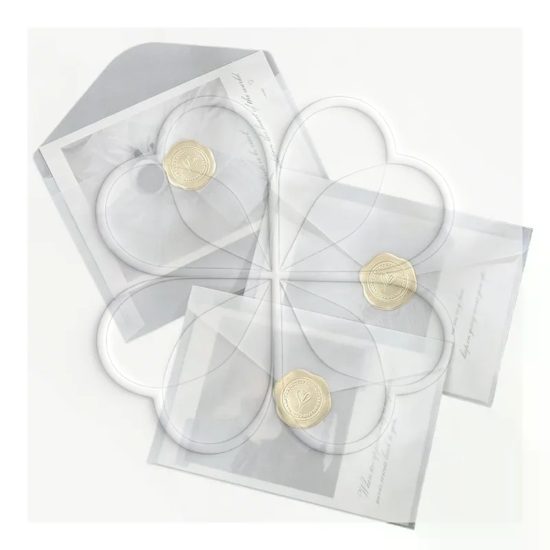 10PCS Semi-transparent Sulfuric Paper Envelopes Writeable Smooth for Valentine's Day Card Gift Wrap Stationery Storage