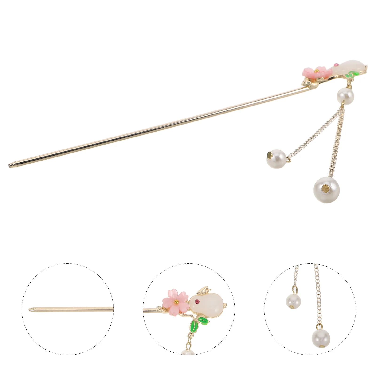 

Tassel Ponytail Hairpin Chinese Style Vintage Hanfu Hair Accessories Flower Tassel Design Metal Hair Stick Traditional Festival