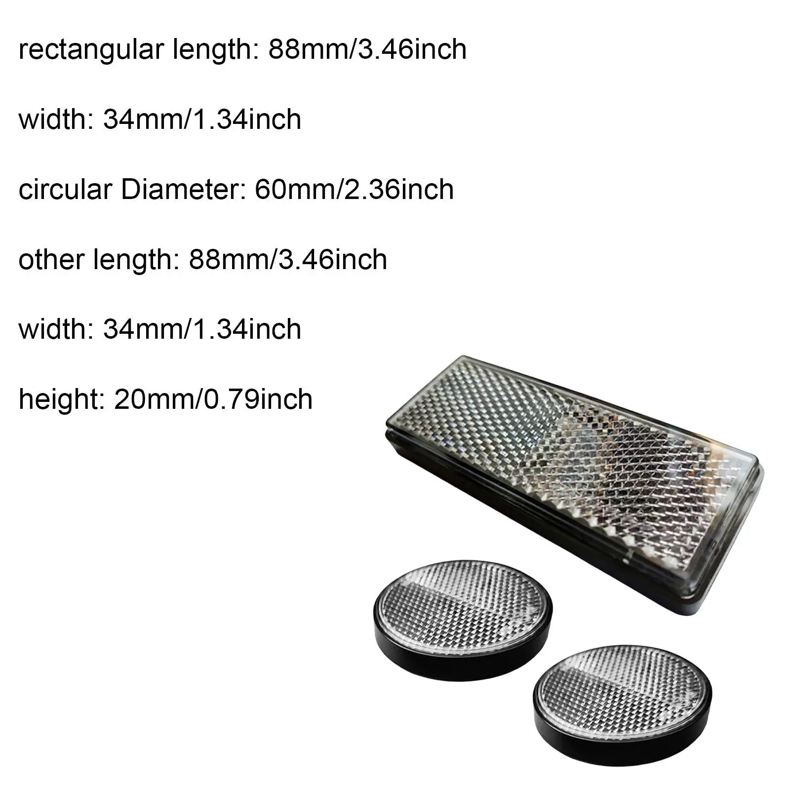 3x refletores noturnos de carro de alta visibilidade para veículos de mochilas de scooter