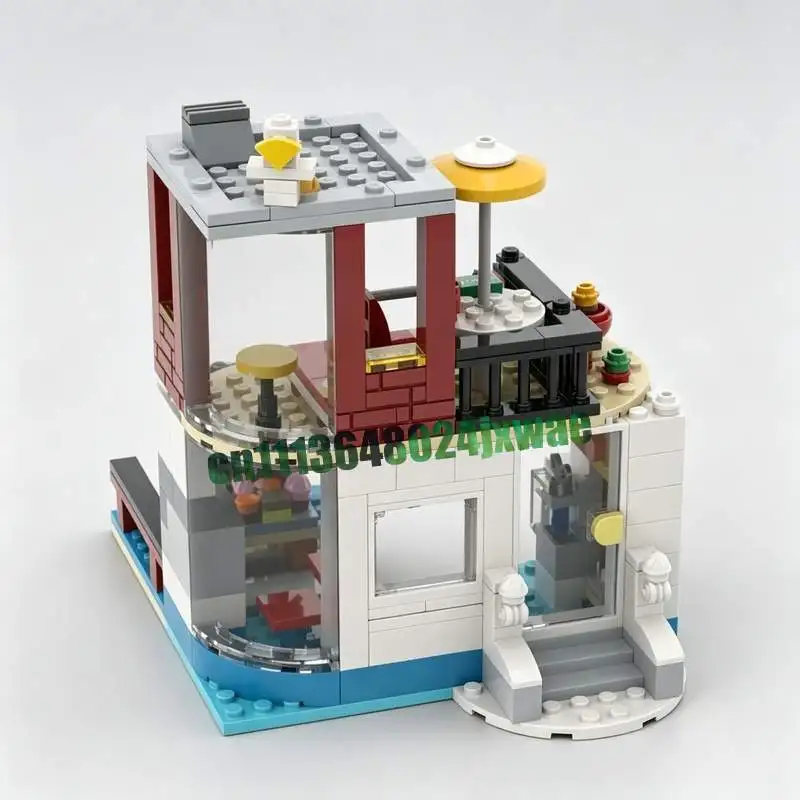 264PCS Modern Villa House Architecture MOC Creative Building Blocks DIY Assembly Home Design Brick Toy Collection Display Gifts