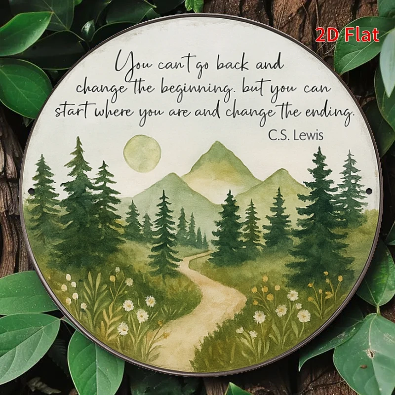 2D Minimalist Motivational Words Natural Landscape Wooden Disk Home Decor Garden Patio Kitchen Party Seasonal Festive Decor