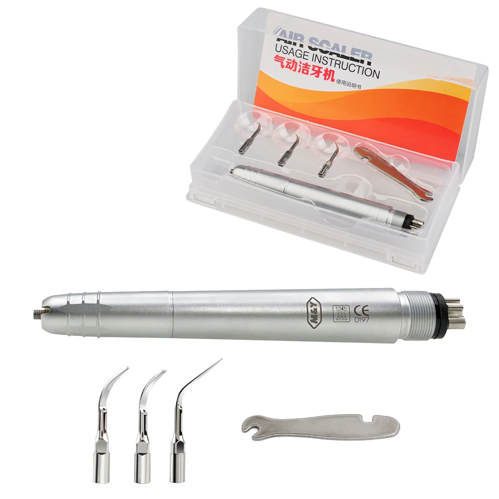 Dental Ultrasonic Air Scaler Handpiece With 3 Tips 2Holes/4 Holes Air Scaling Polishin Tools Teeth Whitening Cleaner