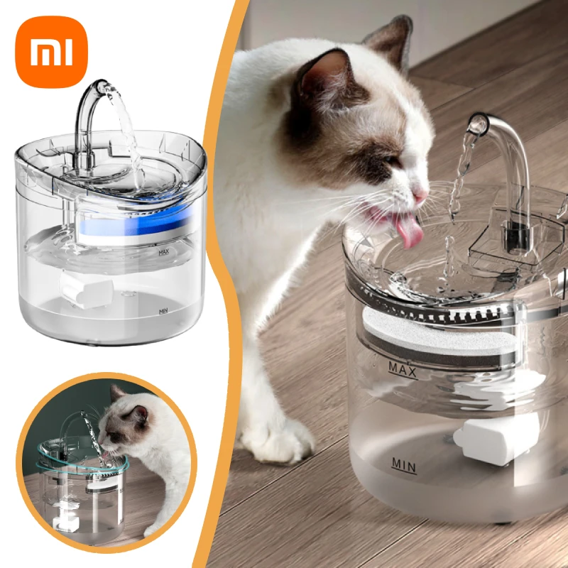 Xiaomi Cat Auto Circulation Fountain Filter Water Dispenser Constant Temperature Transparent Mute Pet Supplies Feeding Tool