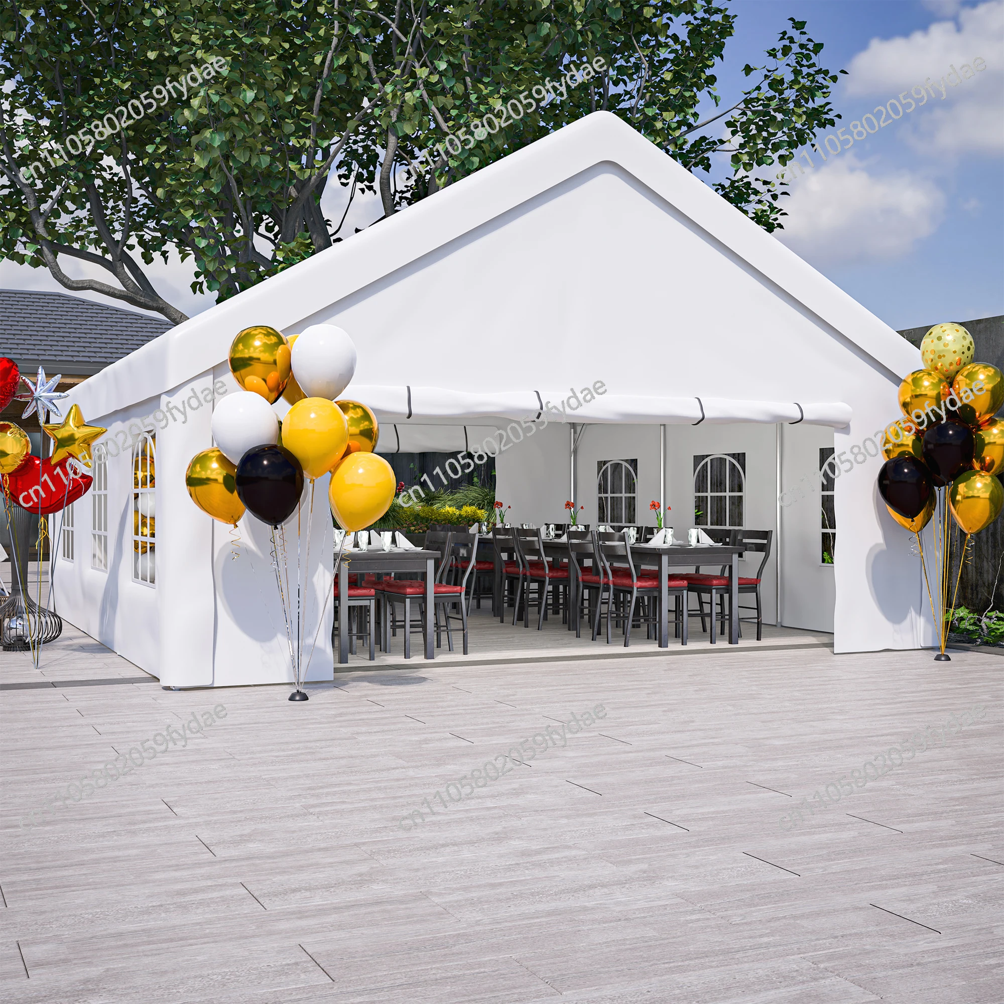 

20x20FT Party Tent with 2 Storage Bags & Removable Sidewalls, Outdoor Canopy for Wedding, BBQ, Camping, Commercial Use