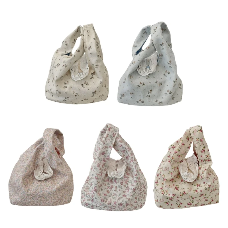 

H3CB Stylish Floral Design Knot Bag With Reinforced Handle Casual Handbag Evening Purse For Wedding Party Shopping Or Travel