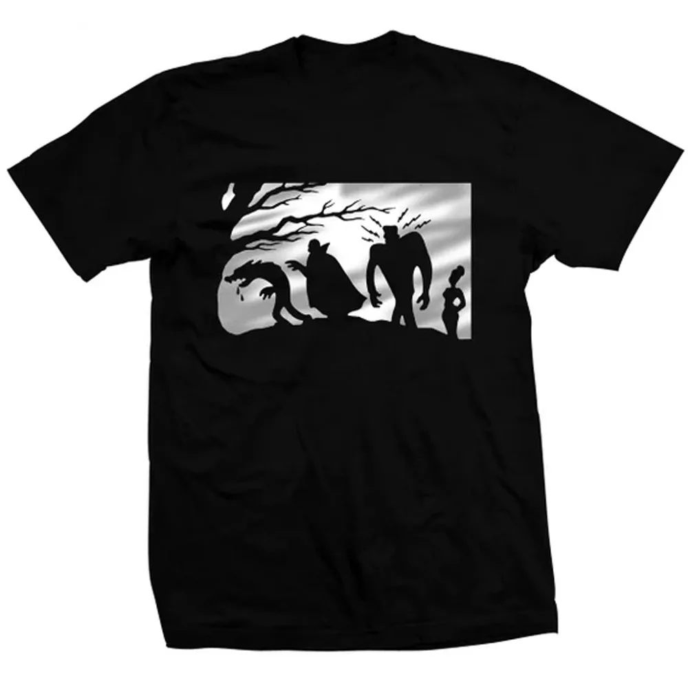 happy halloween Abbott & Costello black T-shirt short sleeve All sizes 3F672