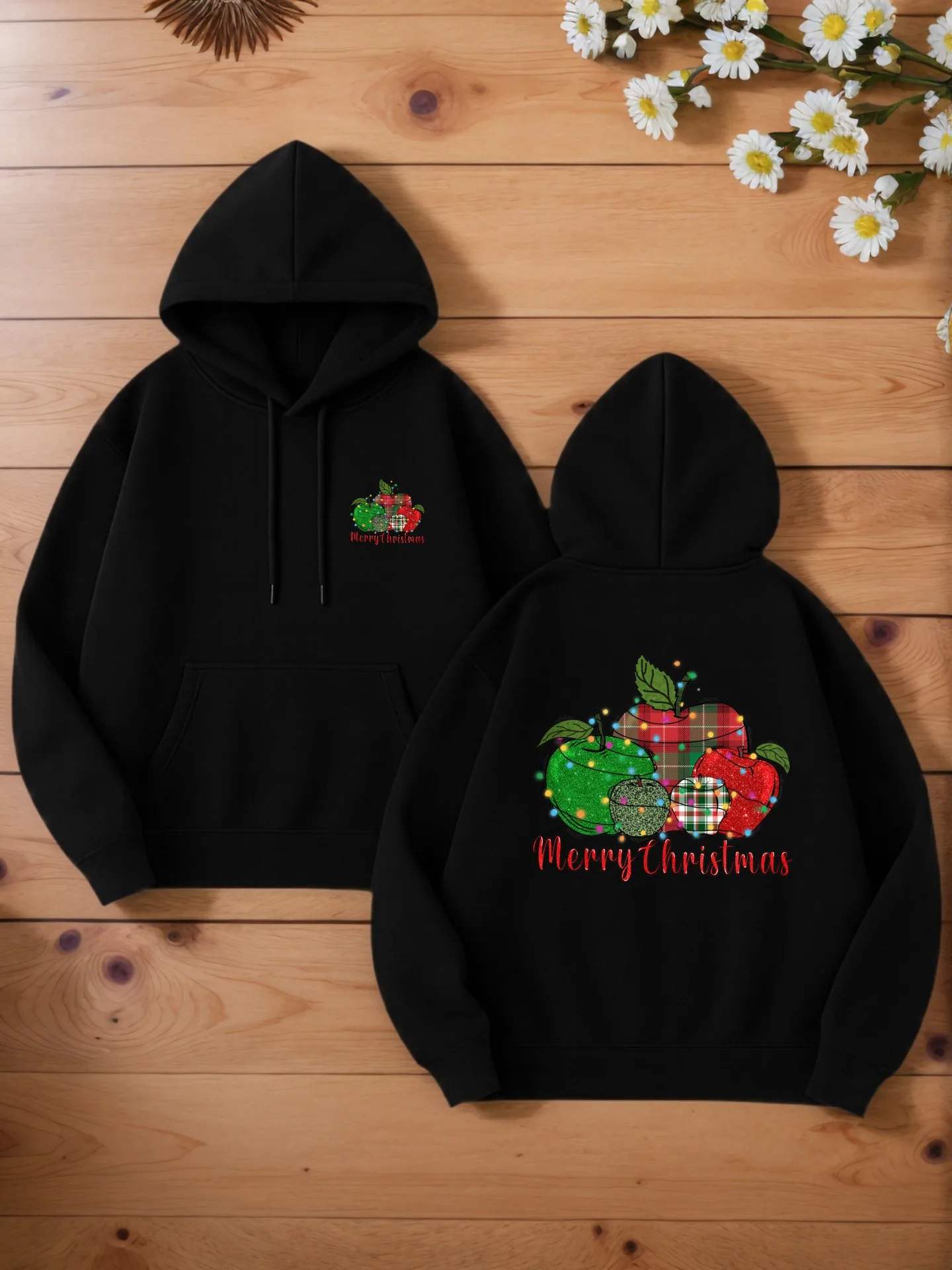 هوديي جرافيك للرجال، أبل - سويت شيرت كاجوال بغطاء للرأس مطبوع للرجال، قماش ناعم، للارتداء اليومي