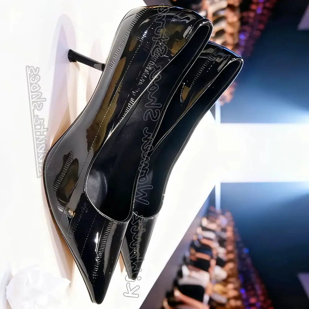 

Strange Heels Pumps Solid Color Pointy Fashion Novelty Sexy Elegant Women Shoes Satin Party Wedding Dress Newest Leather Slip-On