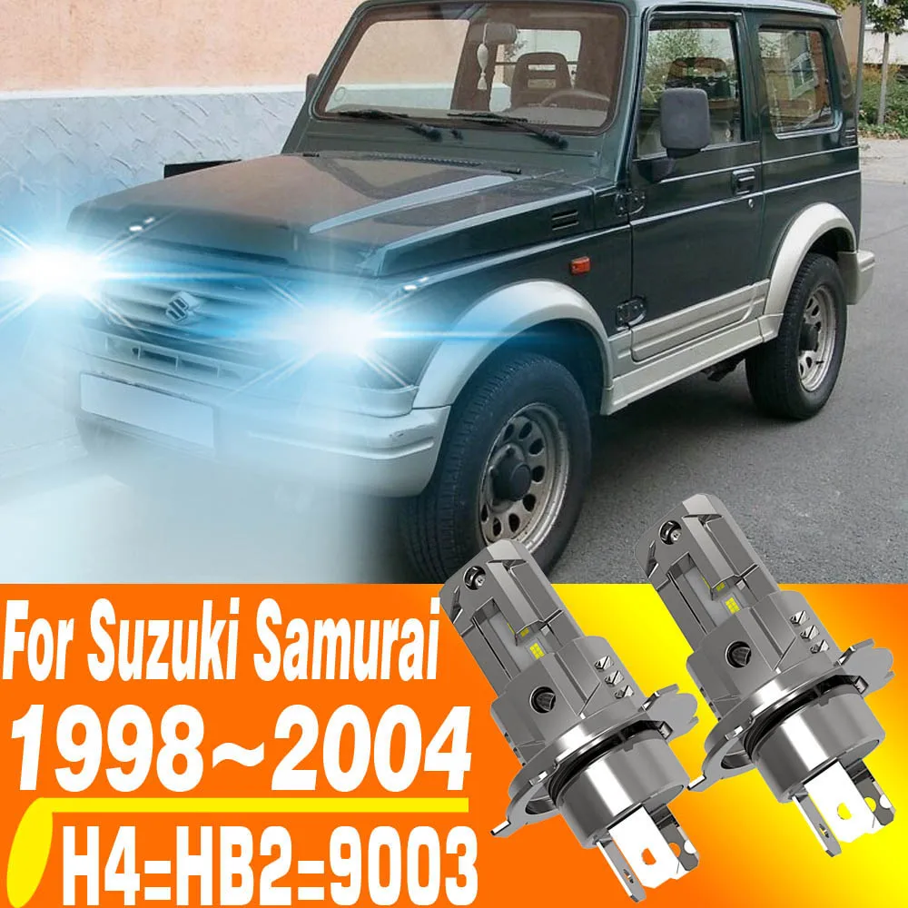 2pcs H4 HB2 9003 LED Headlight Canbus Car Fog Bulb High Power White Fog Light Diode Lamp 12V 55W For Suzuki Samurai 1998-2004