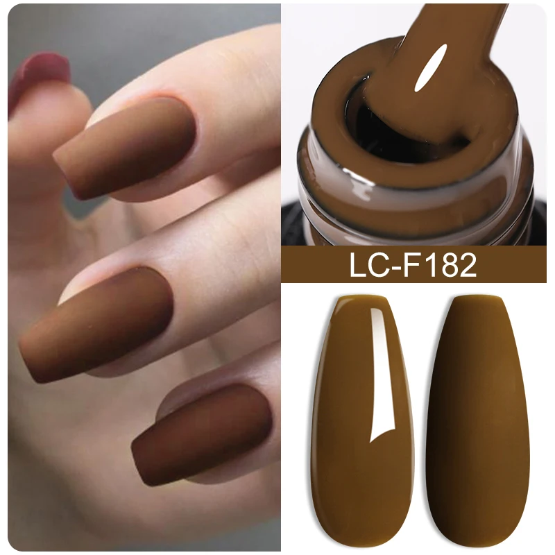 LILYCUTE Esmalte em gel marrom escuro outono inverno chocolate vinho vermelho caramelo cor série para manicure unhas arte verniz em gel