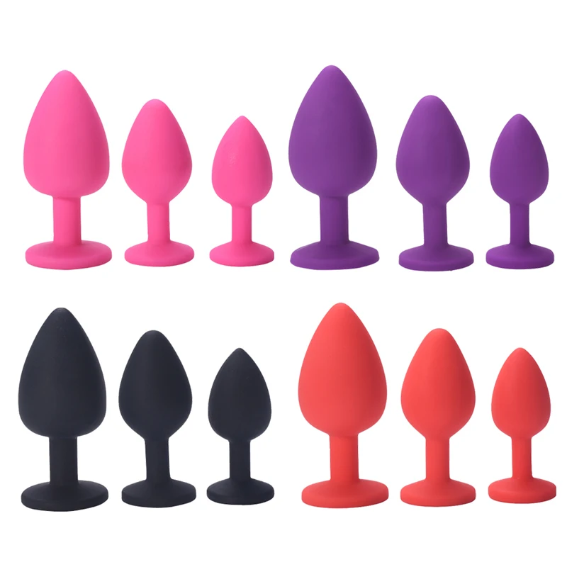 Silicone Butt Plug Anal Plug Unisex Sex Stopper 3 Sizes Adult Toys Anal​ Toy for Men Women Anal Trainer for Couples