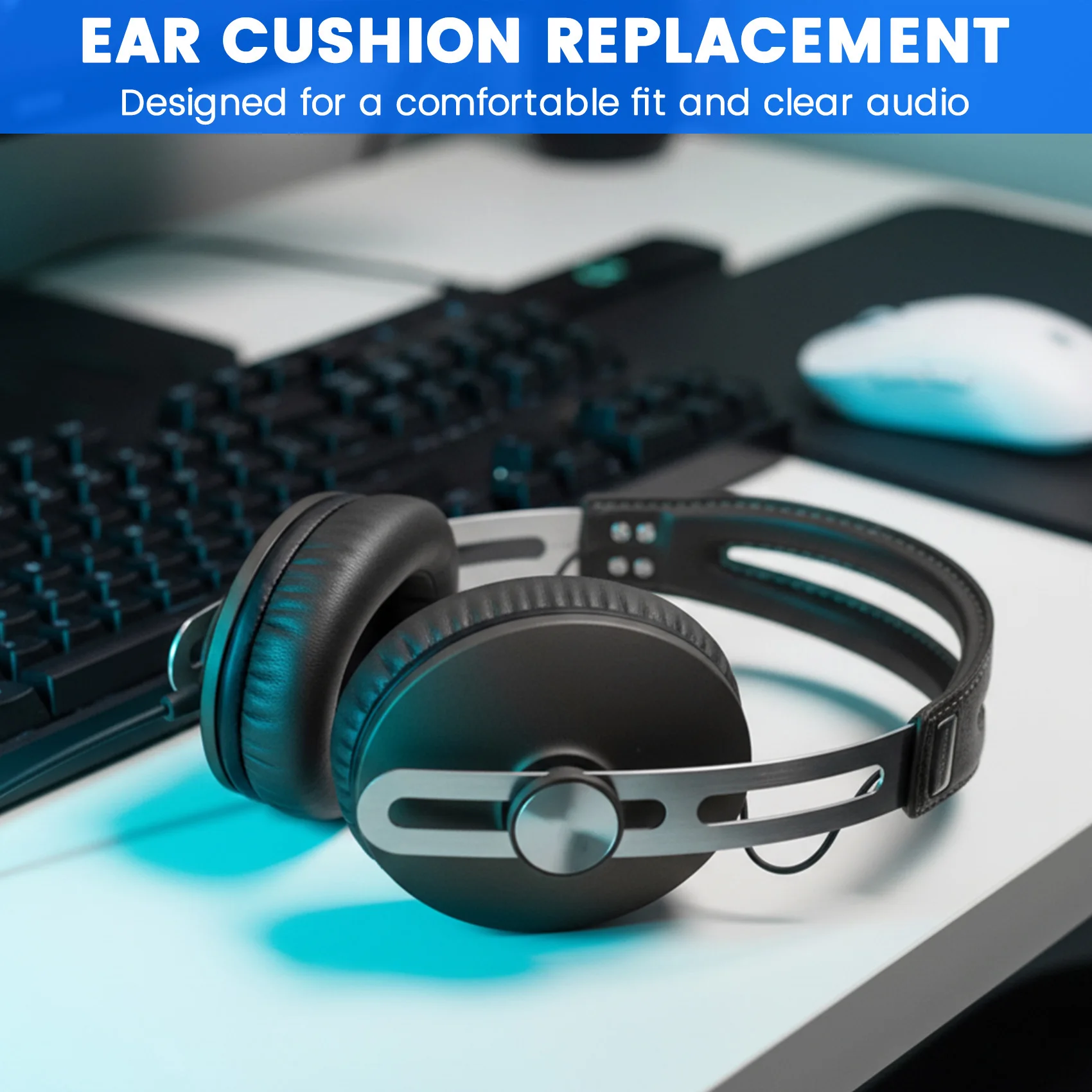 ABGI-For Sennheise Momentum 1.0/2.0 Over Ear Headphone Replacement Ear Pads- Headset Ear Cushion Accessories