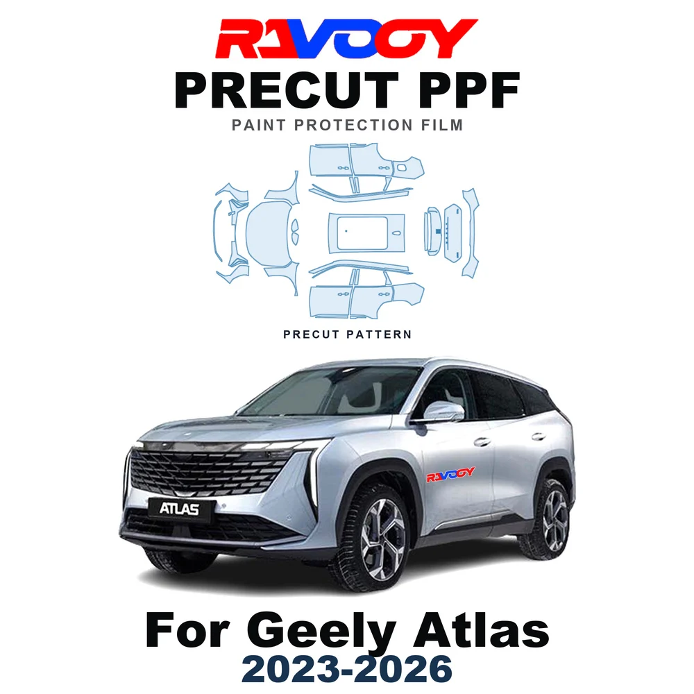 Precut PPF For Geely Atlas Base 2023-2026 8.5mil TPU Paint Protection Film Hood Bonnet Bumper Self-Healing Clear Kit Fenders