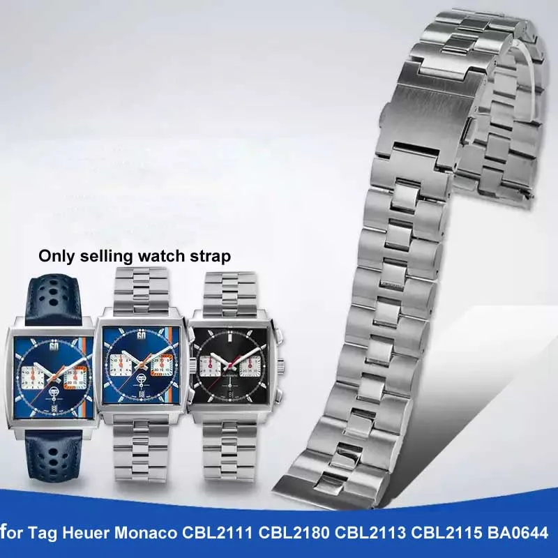 Solid stainless steel watchband for Tag Heuer Monaco CBL2111 CBL2180 CBL2113 CBL2115 BA0644 High qualitySilver watch strap 22mm