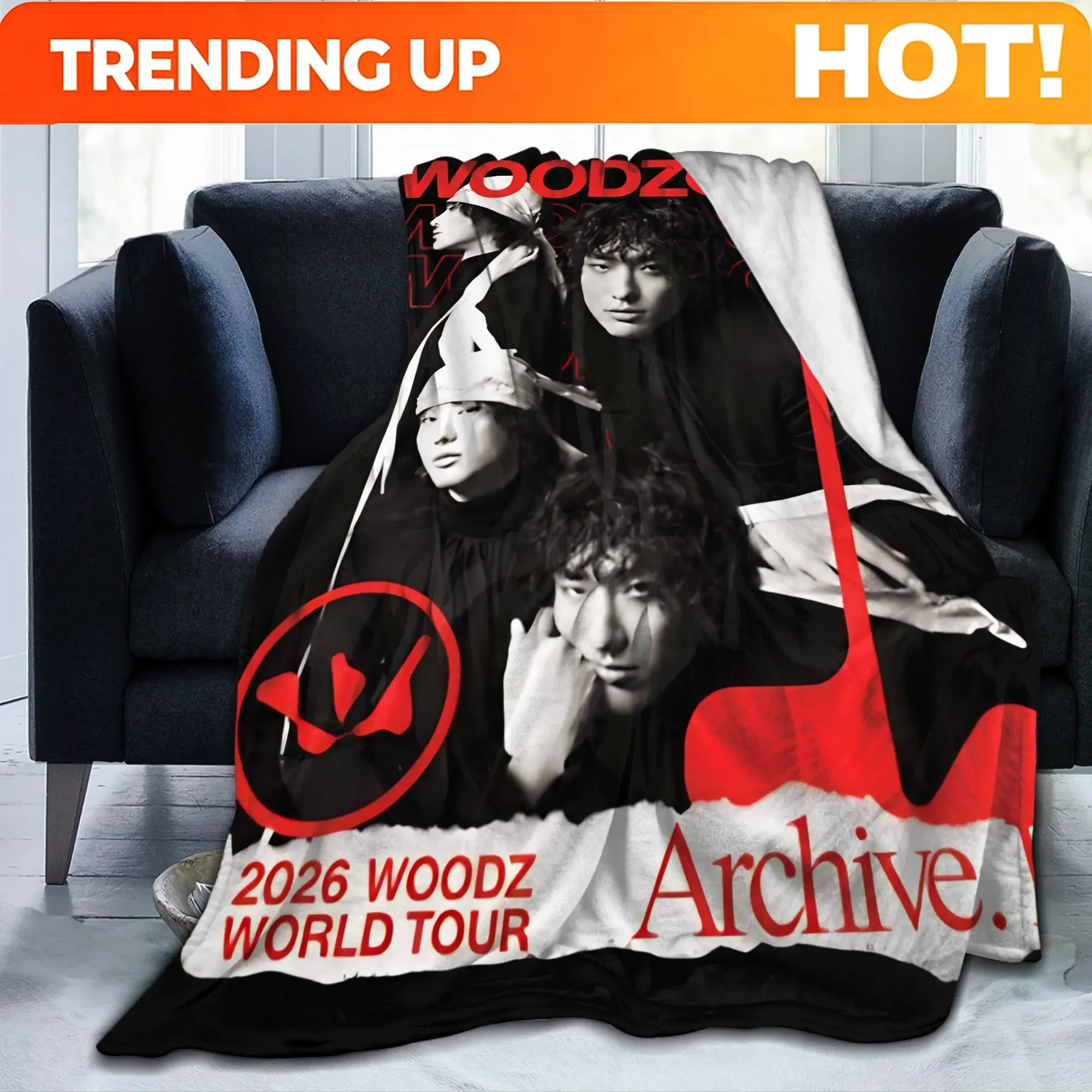 Custom 2026 WOODZ World Tour Blanket Plush Throw Blankets Summer Air Conditioning Decoration Soft Warm Bedsprea,