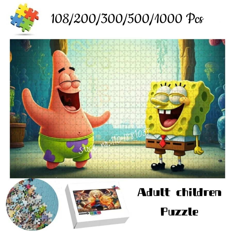 

Jigsaw Puzzle Spongebob Squarepants Patrick Star Happy Laugh 108 200 300 500 1000 Pieces Patrick Kids Adult Educational Toy Gift