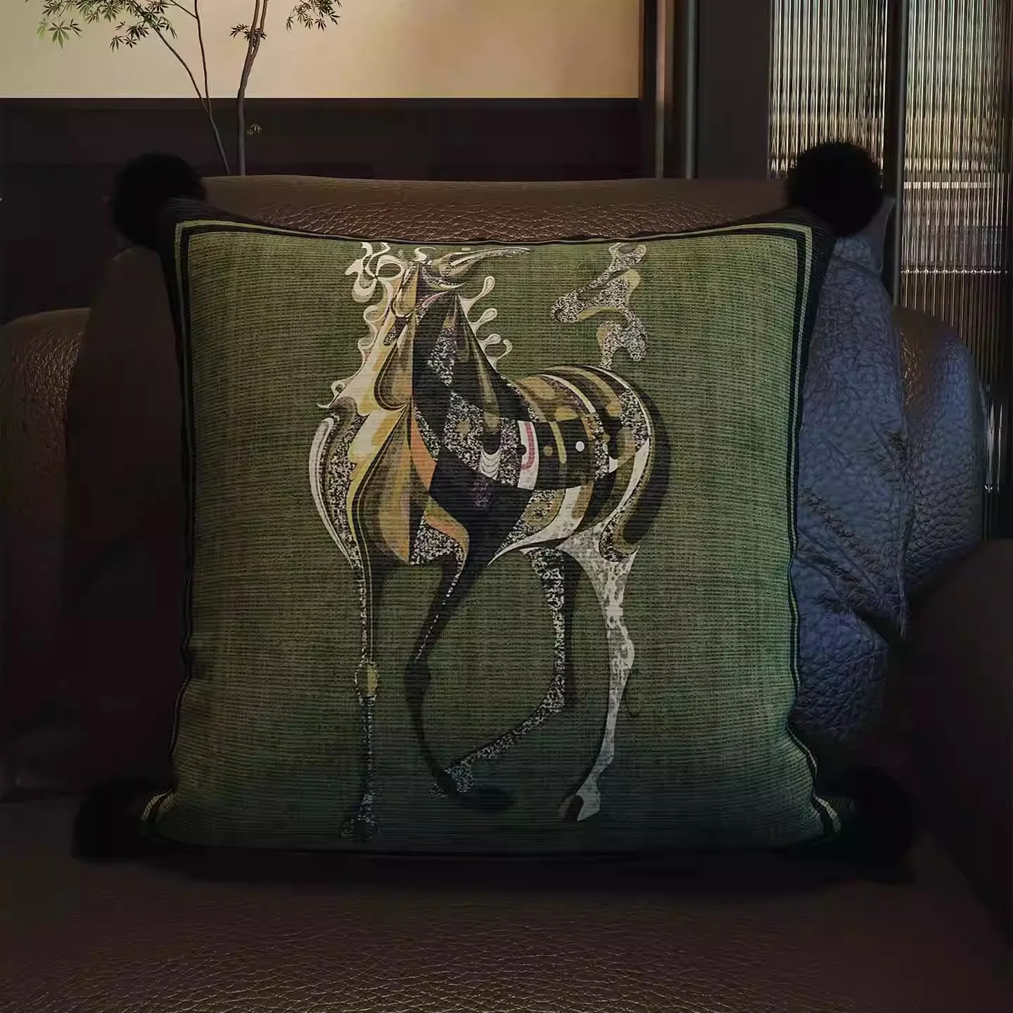 

Vintage Retro Abstract Animal Flower Cushion Cover Art Decorative Pillowcase with For Couch Bed Room Luxury Sofa Decor Gift