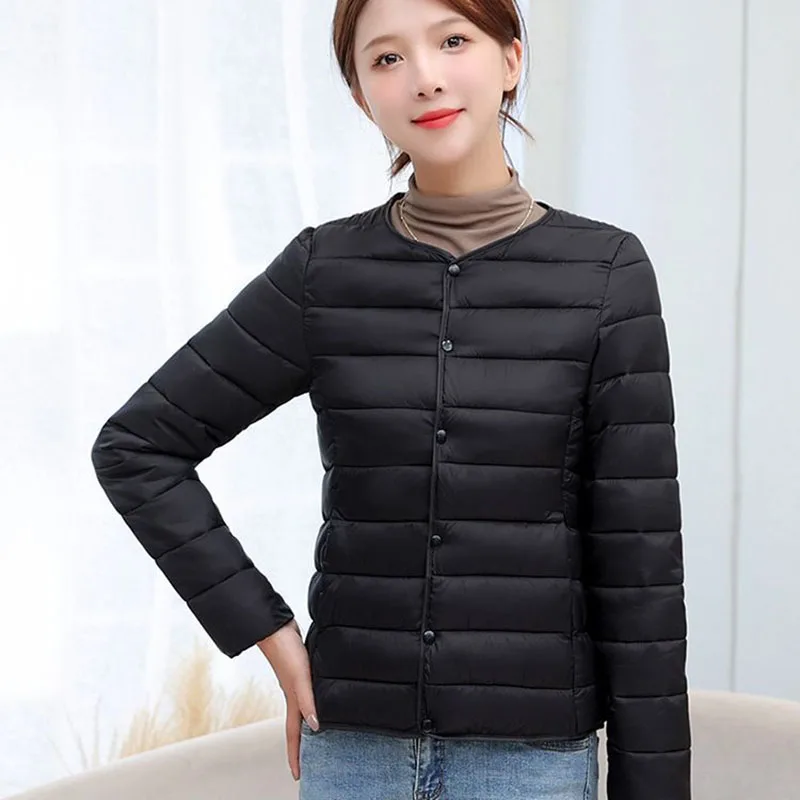 Women Lightweight Down Cotton Jackets 2025 New Collarless Ultralight Quilted Padded Parkas Autumn Winter Thick Warm Outerwear - Image 4