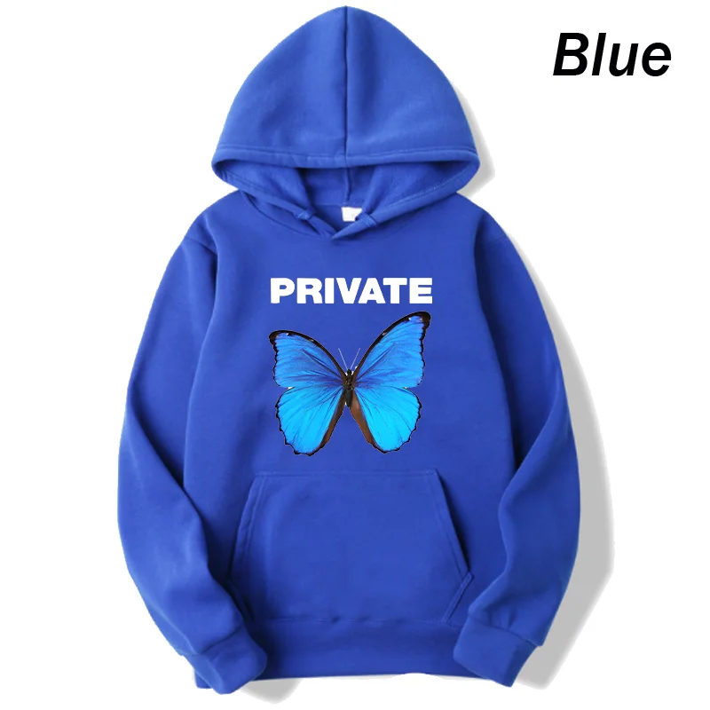Butterfly Print Sweater Korean Style Women's Hoodie Women's Harajuku Sweater Autumn and Winter Couple Sweater Sweatshirts