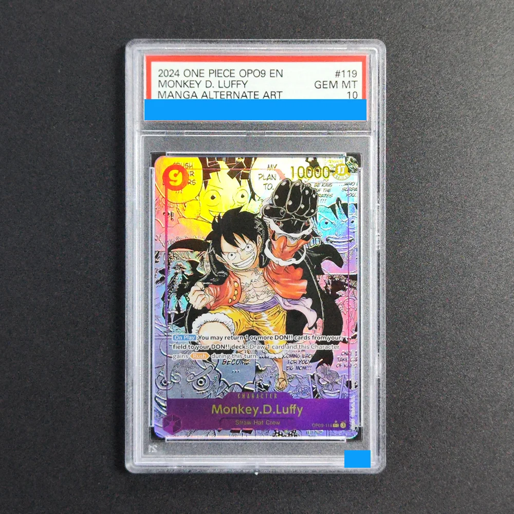 

Proxy DIY 2024 ONE PIECE OPO9 EN MONKEY D. LUFFY 119 Rating Card 10 Special Art Rare Gem Mt 10 Card Holographic Labels Gift Toys