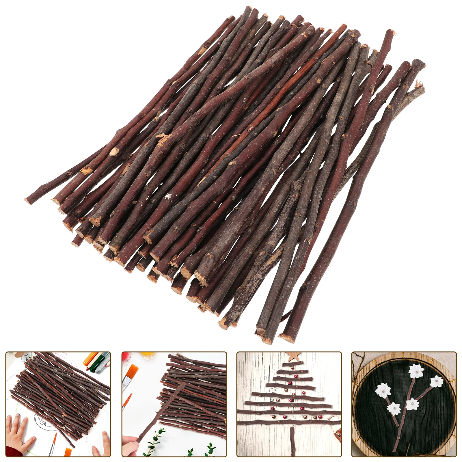 

50pcs Wood Sticks Branch Decoration Materials Crafts DIY Projects Durable Wooden Stick Accessories Art Supplies