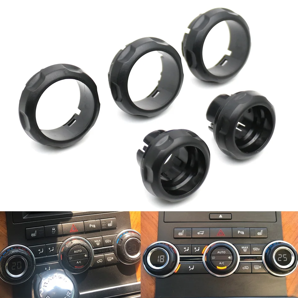 Cache-boutons Volume/clim Pour Land Rover Range Rover Evoque 2012-2018 - 4 Pièces Noires En Alliage Aluminium