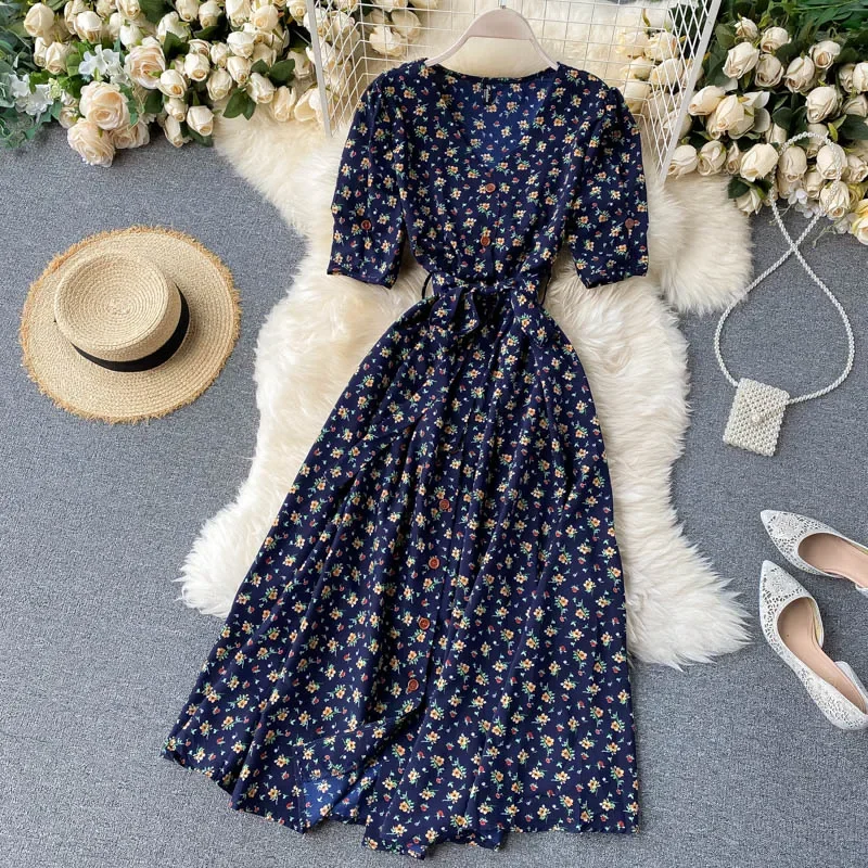 Korean Red elegant sexy Dress women Summer Autumn V-neck polka dot midi dress waist split dress vestidos de fiesta clothes