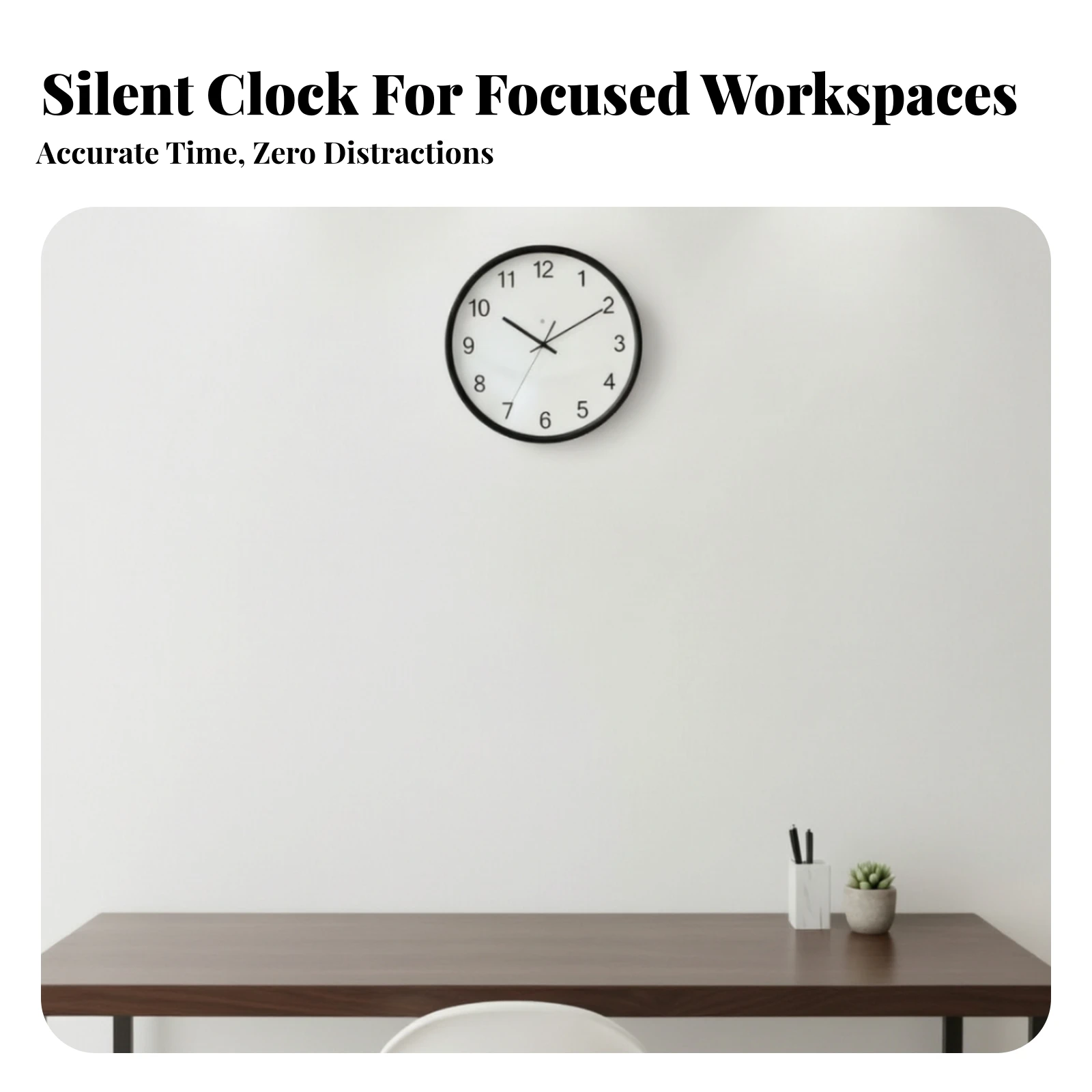 Sound-Activated Wall Clock with LED Illumination Accurate Battery Operated Wall Clock Easy to Read Decorative