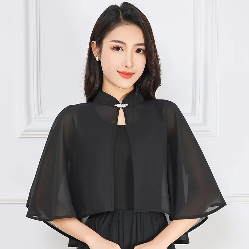 Spring Chiffon Short Outer Wear Sunscreen Shawl Women Sun Clothing Summer Sun Protection Air-Conditioning Cloak Lace Thin Jacket